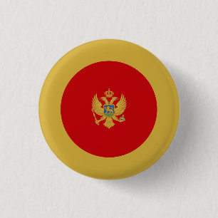 Montenegrin Flag, Flag of Montenegro 1 Inch Round Button