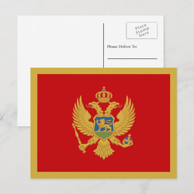 Montenegrin Flag, Flag of Montenegro Postcard (Front/Back)
