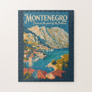 Montenegro Balkans Illustration Travel Art Vintage Jigsaw Puzzle