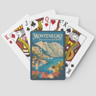 Montenegro Balkans Illustration Travel Art Vintage Playing Cards