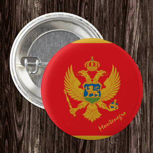 Montenegro button, patriotic Montenegro Flag 1 Inch Round Button