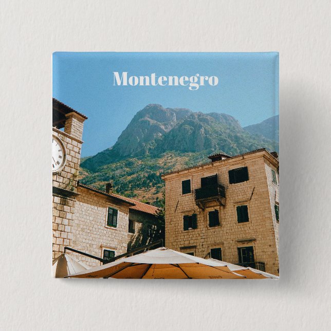 Montenegro Cityscape  2 Inch Square Button (Front)
