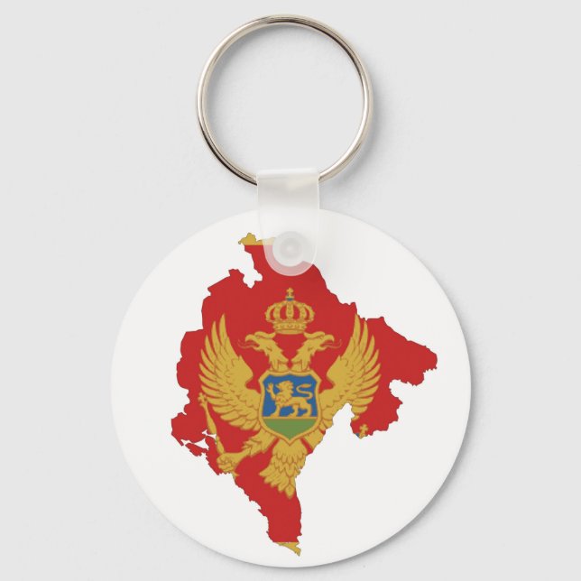 montenegro country flag map shape symbol keychain (Front)