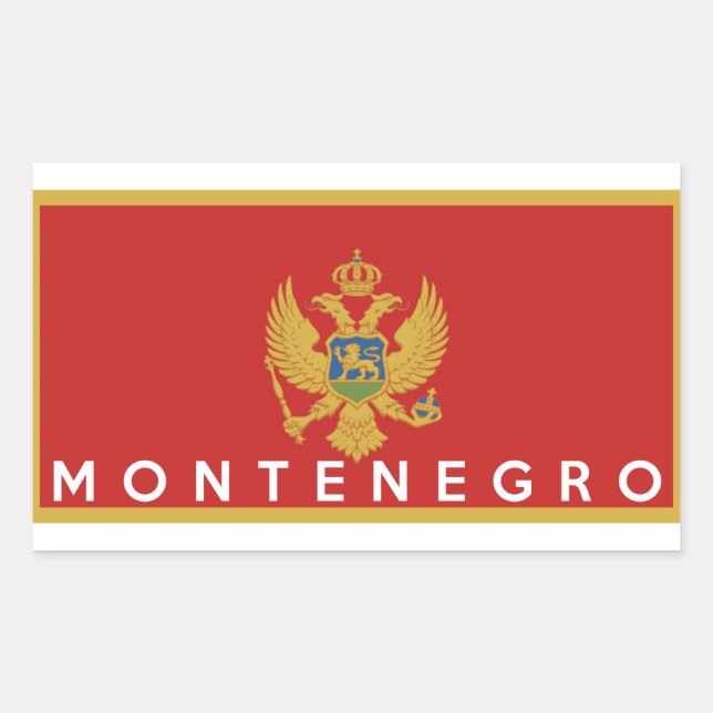 montenegro country flag symbol name text sticker (Front)