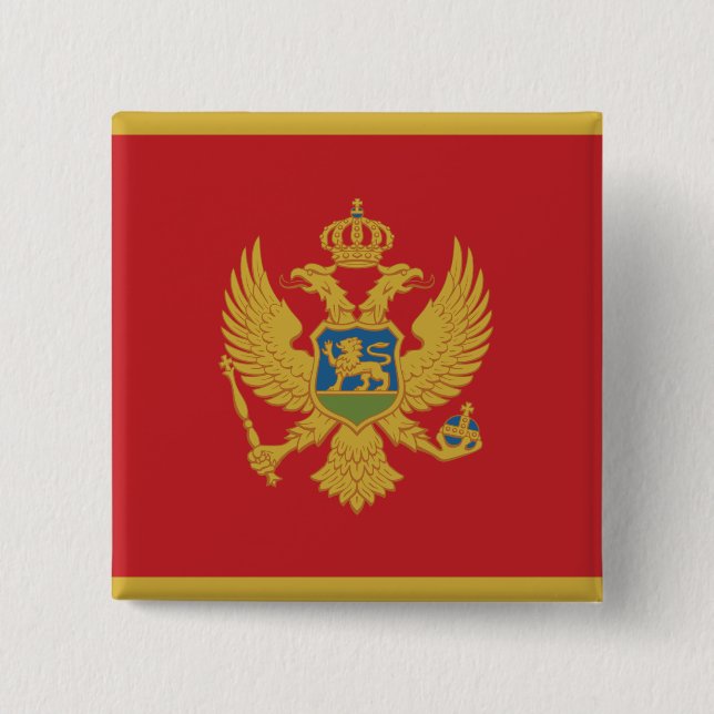 Montenegro Flag 2 Inch Square Button (Front)