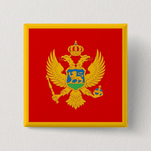 Montenegro Flag 2 Inch Square Button (Front)