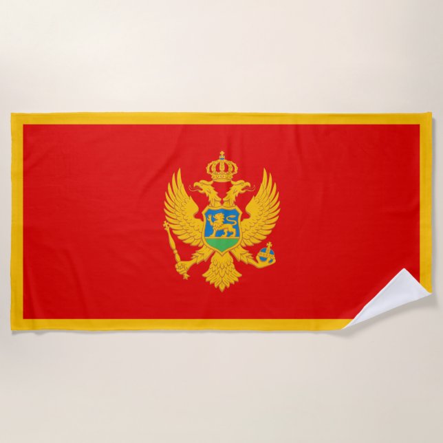 Montenegro Flag Beach Towel (Front)