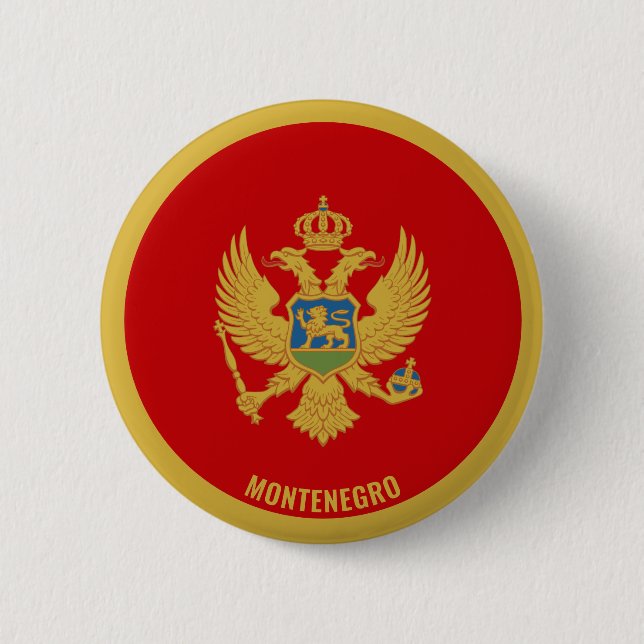 Montenegro Flag Charming Patriotic 2 Inch Round Button (Front)