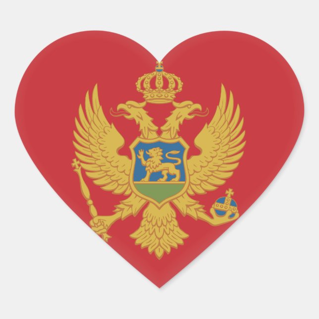 Montenegro Flag Heart Sticker (Front)