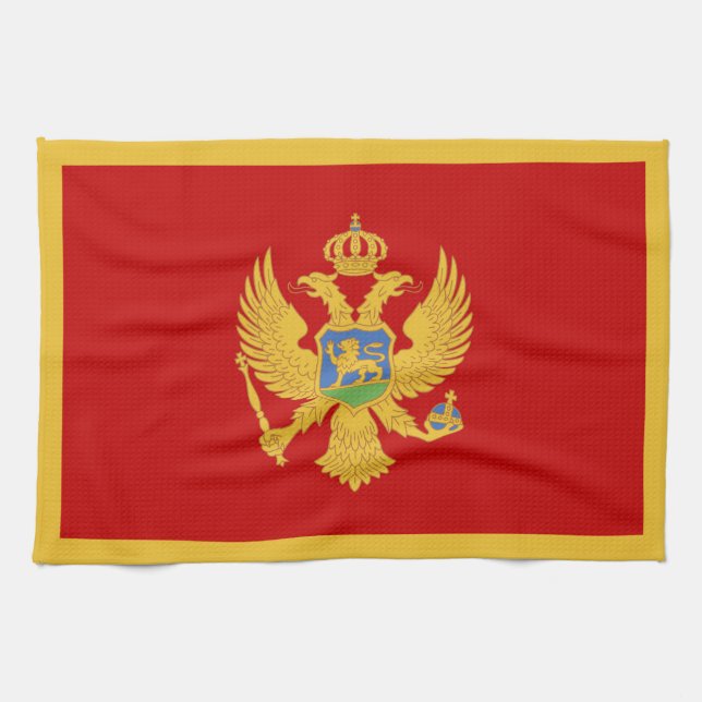 Montenegro flag kitchen towel (Horizontal)