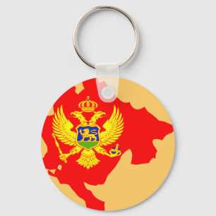 Montenegro flag map keychain