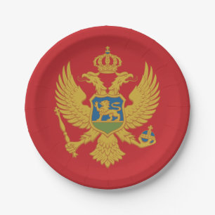 Montenegro Flag Paper Plate