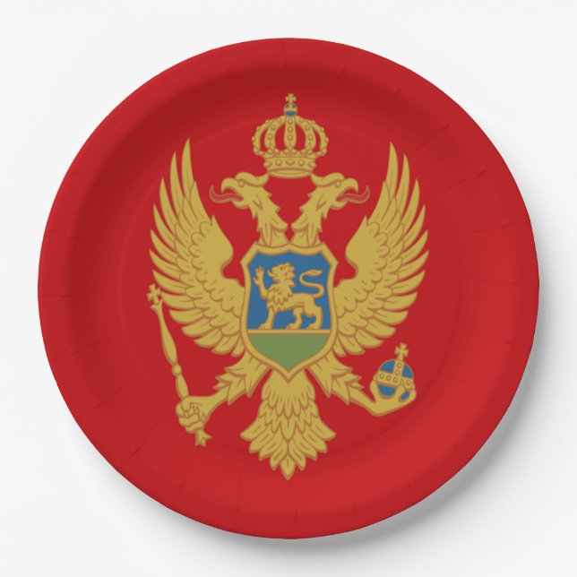 Montenegro flag   paper plate (Front)