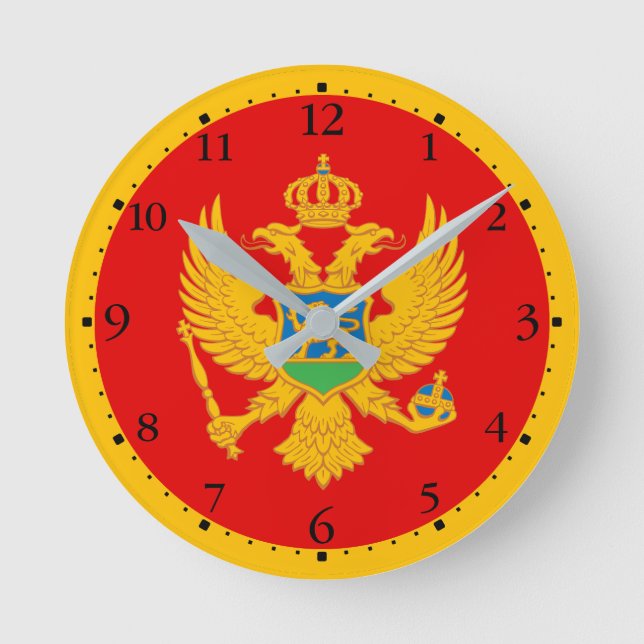Montenegro Flag Round Clock (Front)