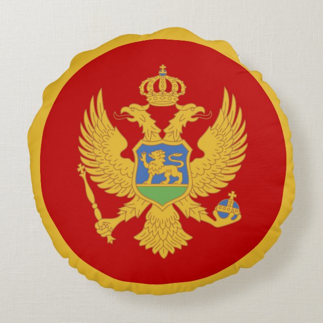 Montenegro flag round pillow (Back)