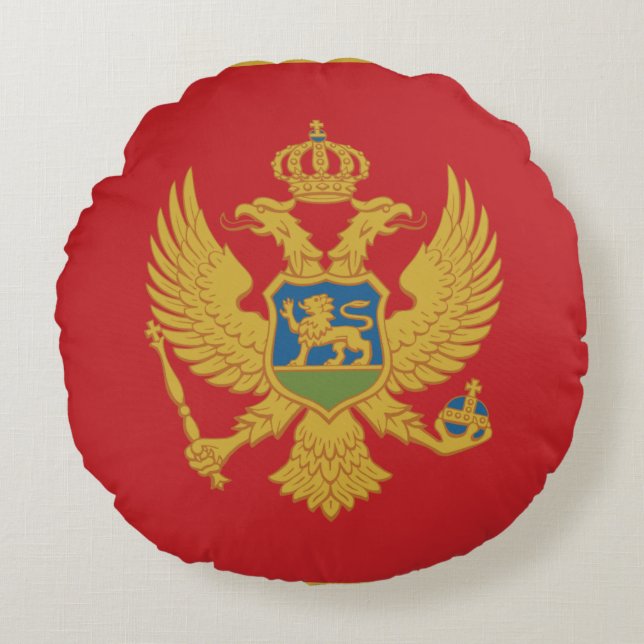 Montenegro Flag Round Pillow (Front)