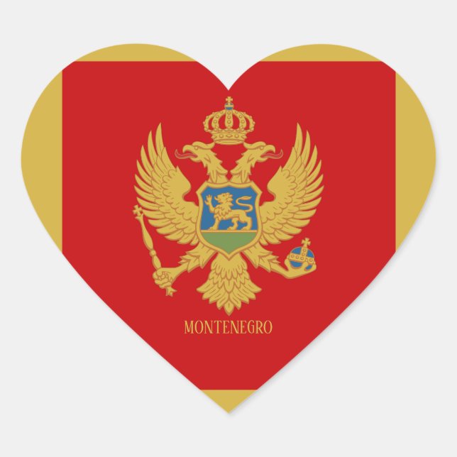Montenegro Flag Splendid Patriotic Heart Sticker (Front)