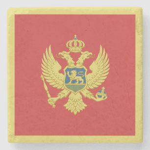 Montenegro Flag Stone Coaster
