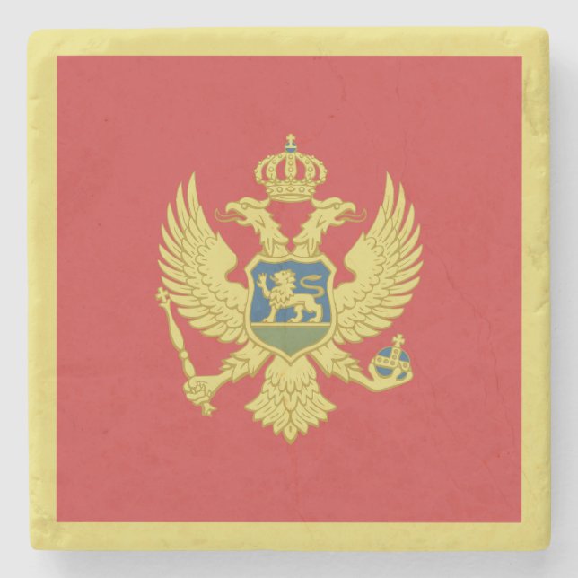 Montenegro Flag Stone Coaster (Front)
