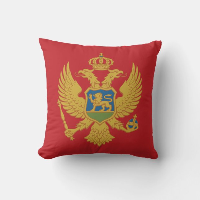 Montenegro Flag Throw Pillow (Front)