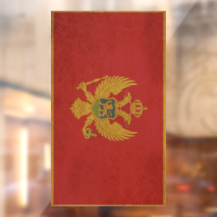 Montenegro Flag Vintage Design Window Cling