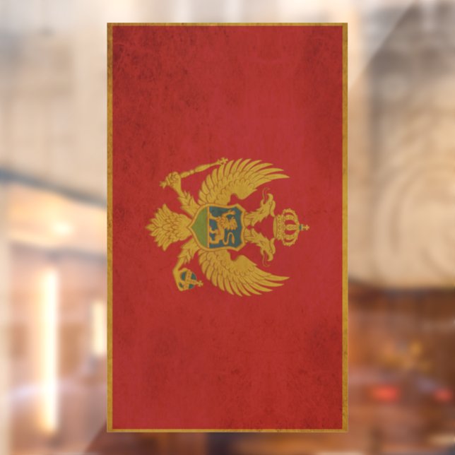 Montenegro Flag Vintage Design Window Cling (Sheet 2)