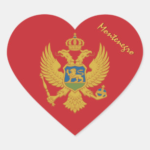 Montenegro Heart Sticker, Patriots Montenegro Flag Sticker