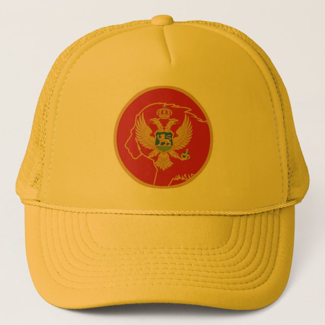 Montenegro Lion Montenegrin National Animal Flag Trucker Hat (Front)