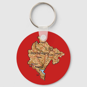 Montenegro Map Keychain