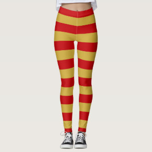 Montenegro National Flag Colours Horizontal Stripe Leggings