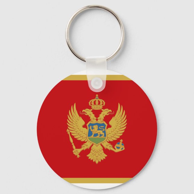 Montenegro National World Flag Keychain (Front)