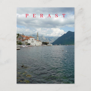Montenegro Perast panoramic view postcard