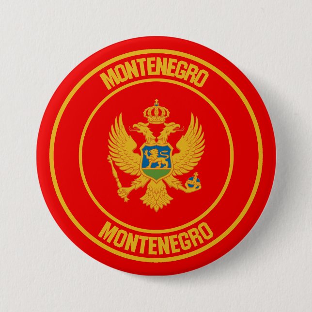 Montenegro Round Emblem 3 Inch Round Button (Front)