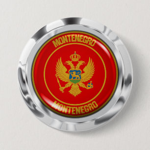 Montenegro Round Emblem 3 Inch Round Button