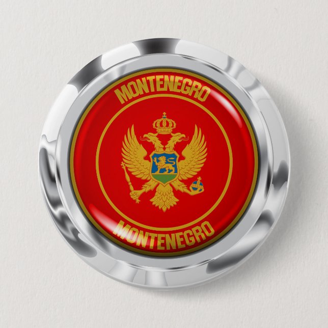 Montenegro Round Emblem 3 Inch Round Button (Front)