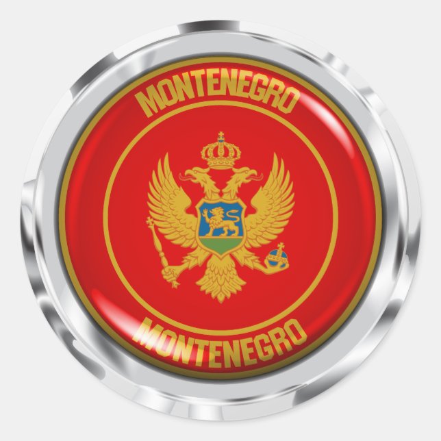 Montenegro Round Emblem Classic Round Sticker (Front)