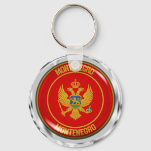 Montenegro Round Emblem Keychain