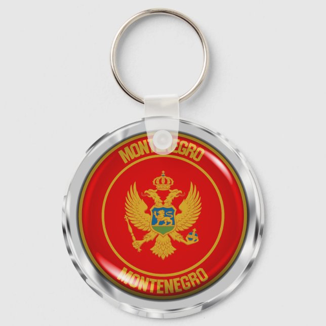Montenegro Round Emblem Keychain (Front)