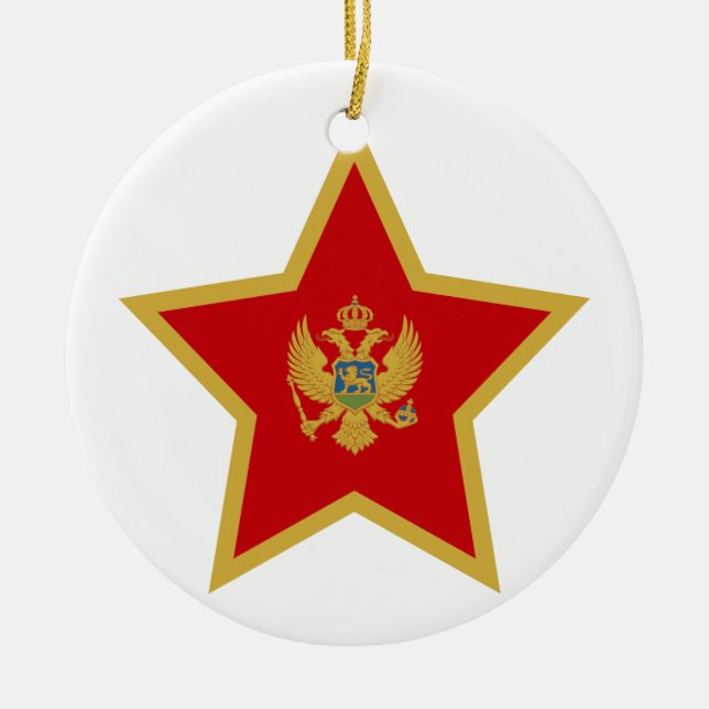 Montenegro Star Ceramic Ornament (Front)