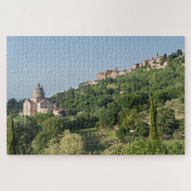 Montepulciano cathedral and town in Tuscany Jigsaw Puzzle (Horizontal)