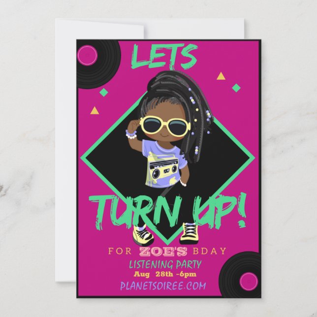Monter 1 Carte d'invitation pour la fête d'anniver (Devant)