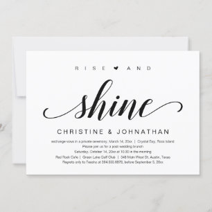Monter et briller, Mariage Elopement Invitation