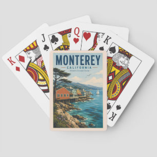 Monterey Bay California Illustration Travel Art Playing Cards