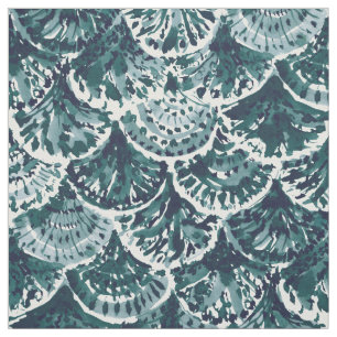 MONTEREY BAY MERMAID Indigo Scallop Coastal Fabric