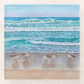 Monterey Bay Sandpipers Glass Coaster