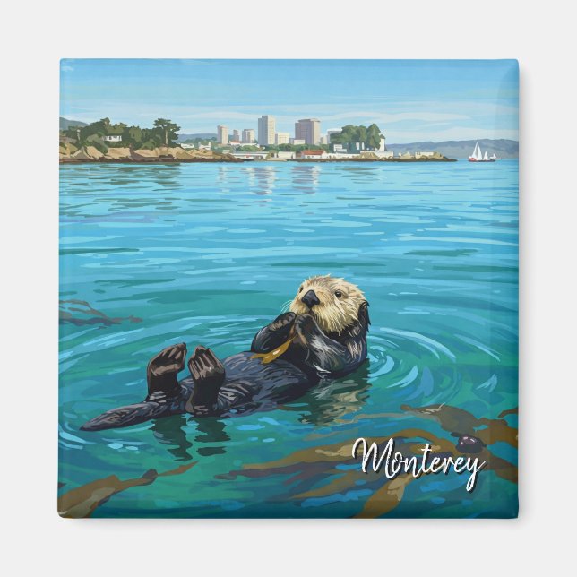 Monterey Bay Sea Otter California Travel Magnet (Front)