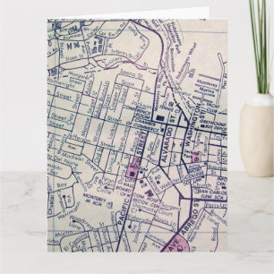 Monterey, CA Vintage Map Card