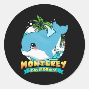 Monterey California Cute Ba  Classic Round Sticker