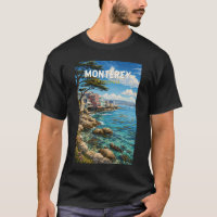 Monterey California Illustration Travel Art Retro