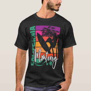 Monterey California Retro Sunset Beach Surfer Souv T-Shirt